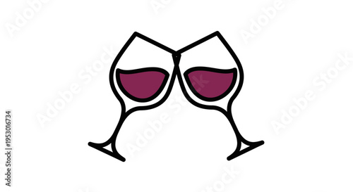 Two wine glasses with red wine.