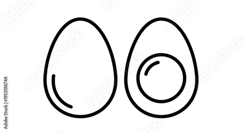 Drawing of two egg halves.