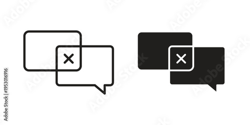 Disagreement icon set concept vector graphics for web UI