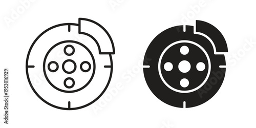 Disk brake icon set concept vector graphics for web UI