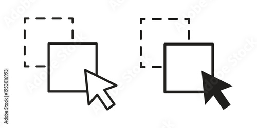 Drag and drop icon set concept vector graphics for web UI