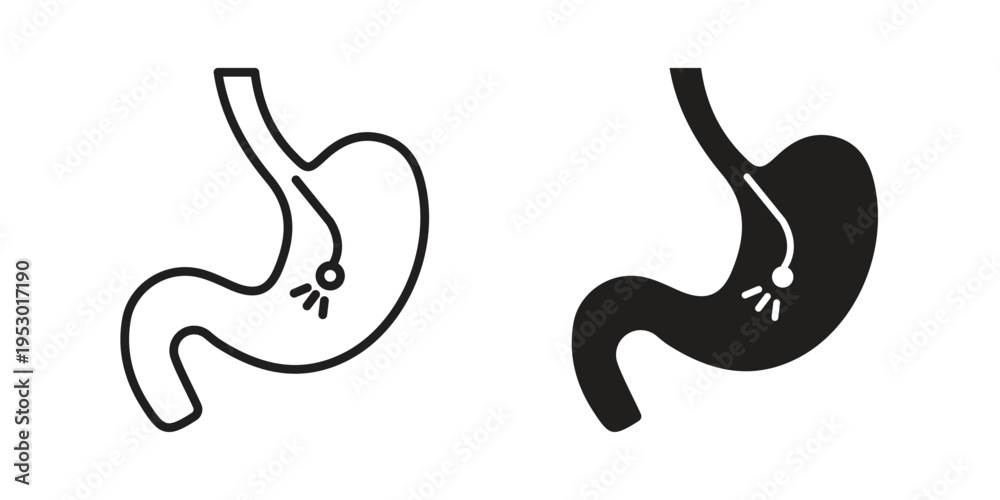 Fototapeta premium Endoscopy icon set concept vector graphics for web UI