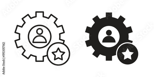 Employee skills icon set concept vector graphics for web UI