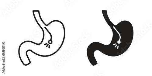Endoscopy icon set concept vector graphics for web UI