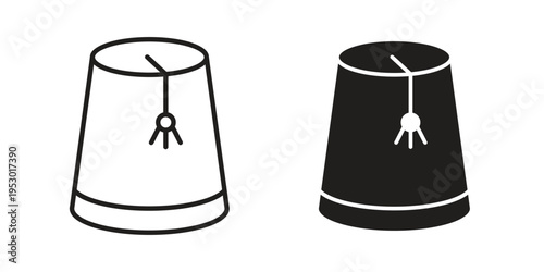 Fez hat icon set concept vector graphics for web UI