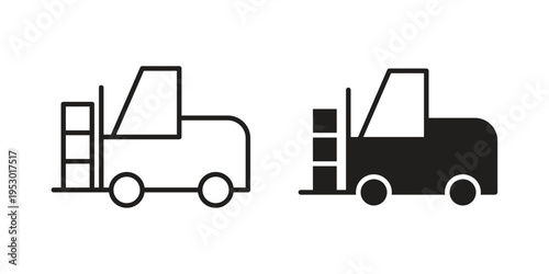 Forklift icon set concept vector graphics for web UI