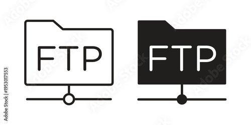 FTP icon set concept vector graphics for web UI
