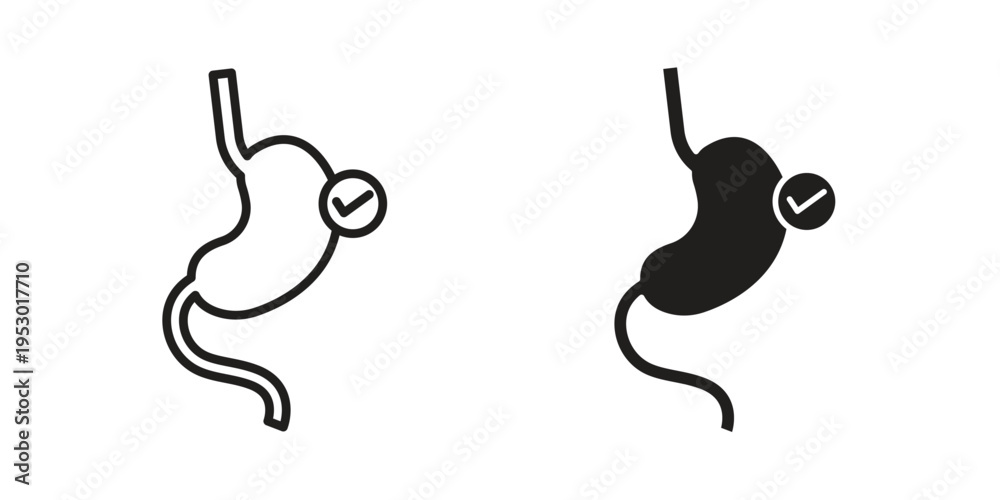 Fototapeta premium Good digestion icon set concept vector graphics for web UI