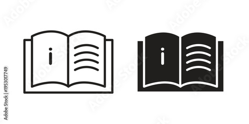 guide book icon set concept vector graphics for web UI