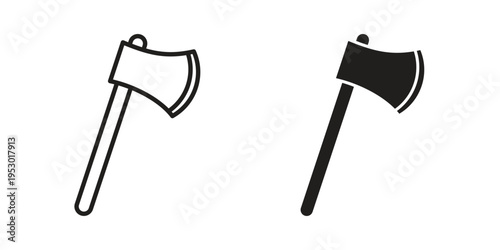 Hatchet icon set concept vector graphics for web UI