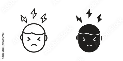 Headache icon icon set concept vector graphics for web UI