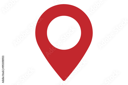 Free Download Red location pin icon, map marker symbol, GPS navigation icon, red map pointer, destination marker graphic, travel map sign, modern flat UI icon, mobile app location symbol, vector design - GFXLoad