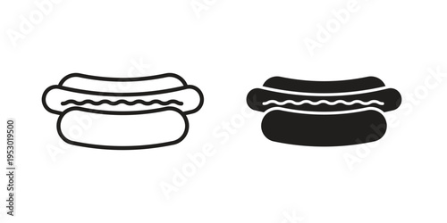Hot dog icon set concept vector graphics for web UI