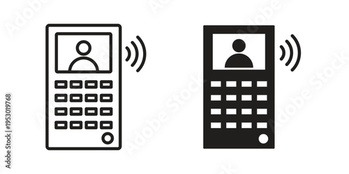 Intercom icon set concept vector graphics for web UI