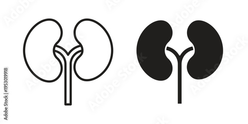 Kidney icon set concept vector graphics for web UI
