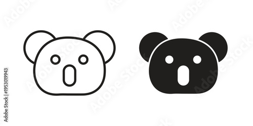 Koala head icon set concept vector graphics for web UI