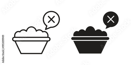 Lack of appsetite icon set concept vector graphics for web UI