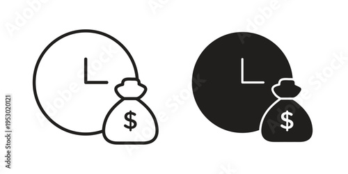 Long term investment icon set concept vector graphics for web UI