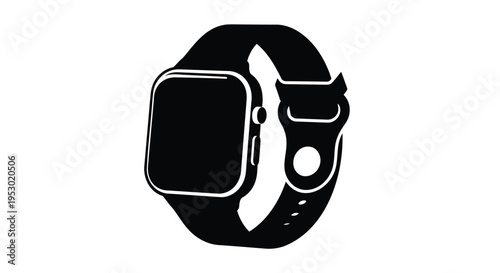 Vector smartwatch icon, black and white