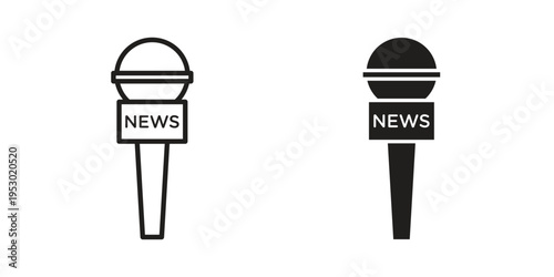 News microphone icon set concept vector graphics for web UI