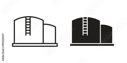 Oil storage icon set concept vector graphics for web UI