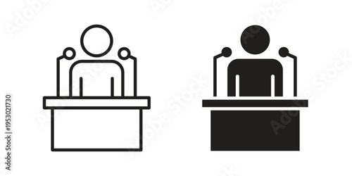 Politician speaker icon set concept vector graphics for web UI