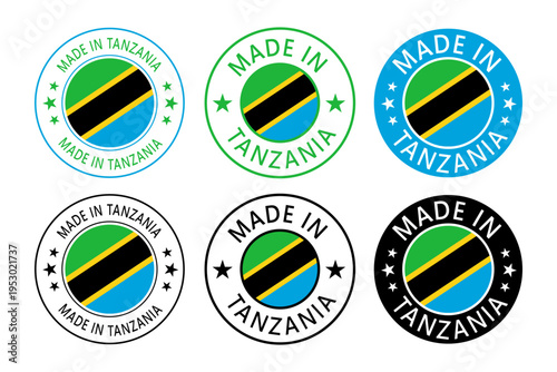 Free Download Tanzania Made in Stamp in circle with flag Vector template on white background - GFXLoad