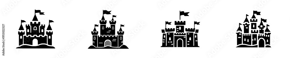 Obraz premium Timeless Castle Silhouette: A Symbol of Strength and History