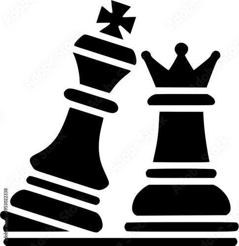 Elegant Chess Pawns in Black and White