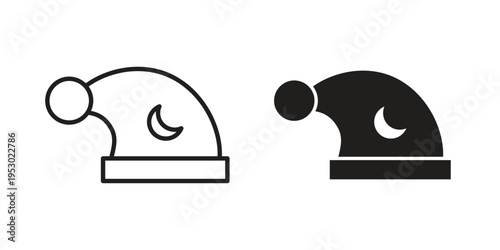 Sleeping Hat icon set concept vector graphics for web UI