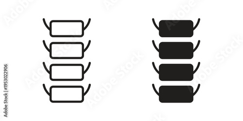 Spinal column icon set concept vector graphics for web UI