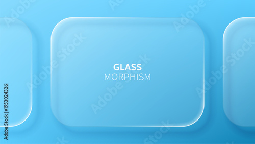 Liquid glass morphism vector background with soft rounded rectangle shapes. Minimalist UI elements with translucent frosted effect for modern web application and interface design.