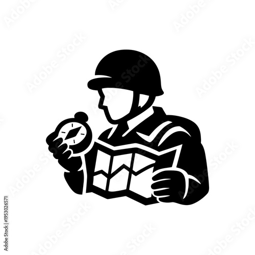 Strategic Navigation Map Reading Icon