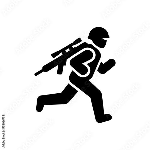 Soldier Advancing Under Load Icon