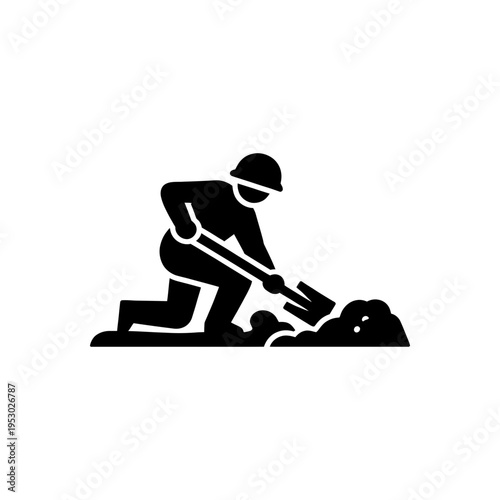 Military Engineering Trench Excavation Icon