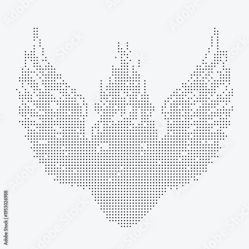 Phoenix Dither Pixelated Bitmap Halftone Dotted Abstract Digital Art Retro Geometric Pattern Texture