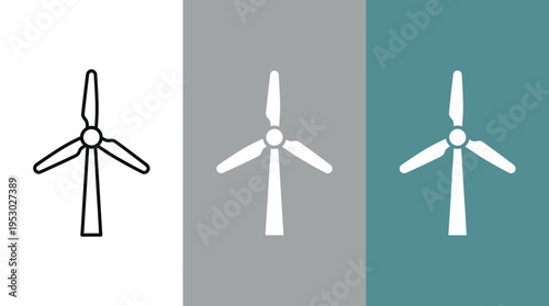Wind Turbine Icons Set