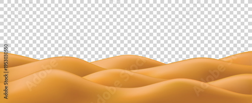 3d sand dune desert mountain for game background or abstract landscape vector texture. Sahara nature and realistic yellow hill summer travel banner. Minimalist scene, safari and golden sandy ground