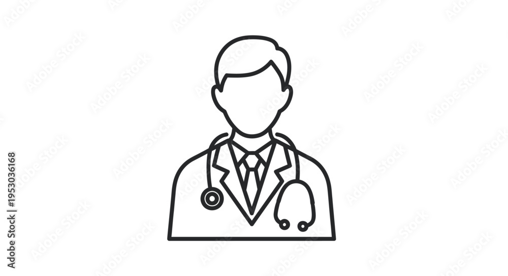 Fototapeta premium Doctor Wearing Stethoscope Around Neck.