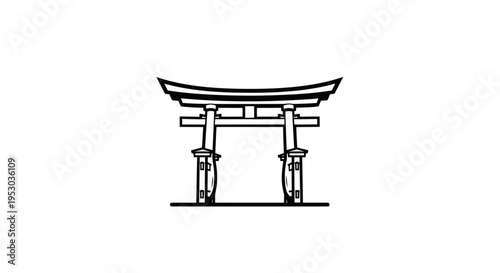 Traditional Japanese Torii Gate Structure.