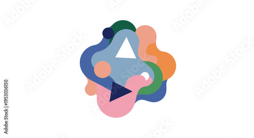 Colorful abstract shapes design element.