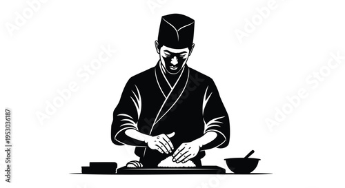 Vector silhouette of woman with clothes and wardrobe