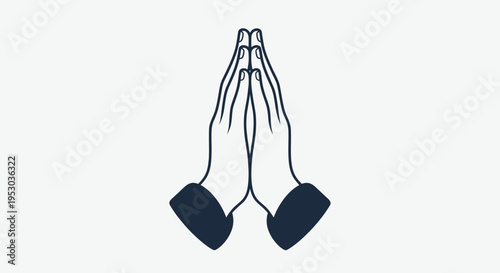Hands together in prayer gesture.