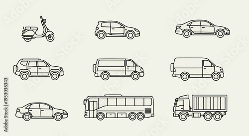 Variety of vehicles on display.