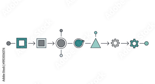 Flowchart process diagram shapes icons.