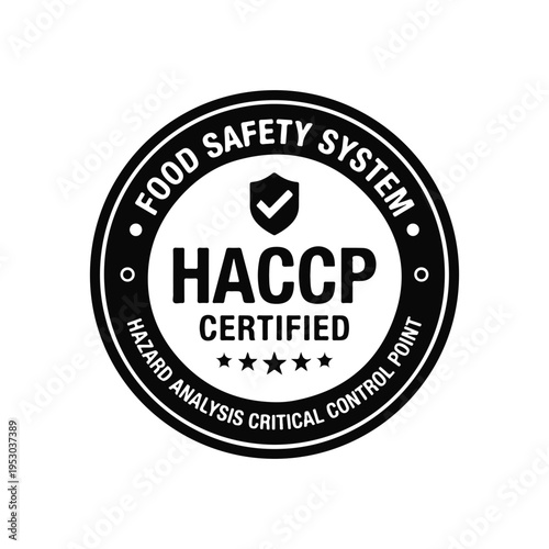 HACCP Certified Badge - Food Safety System Hazard Analysis Vector Stamp