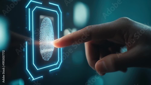 Fingerprint scan authentication digital security technology access granted video