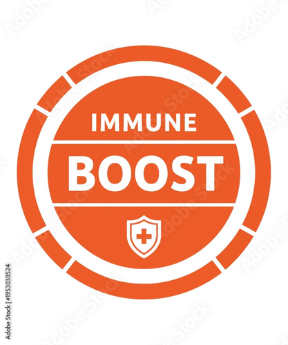 Striking orange circular icon symbolizing essential immune boost support for optimal wellness