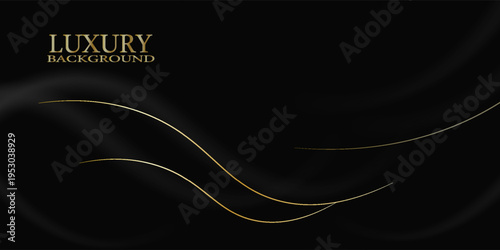 The black background features thin, curved lines in gold and white that run horizontally, giving the image a luxurious and slightly moving look. This piece feels elegant and easy on the eyes.