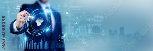 IT engineer using a pen while analyzing data Web Hosting and server management, cloud solutions, online platform maintenance, website infrastructure, domain services, hosting technology